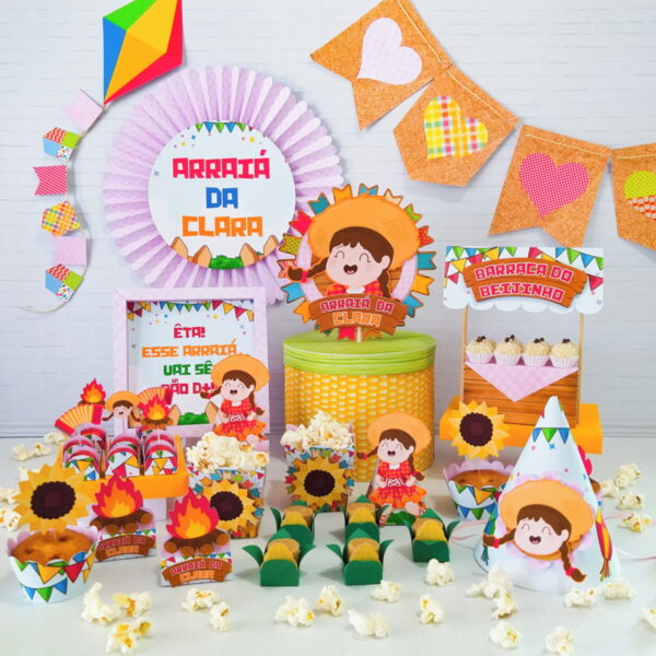 kit digital arraia menina so um bolinho arq digital design