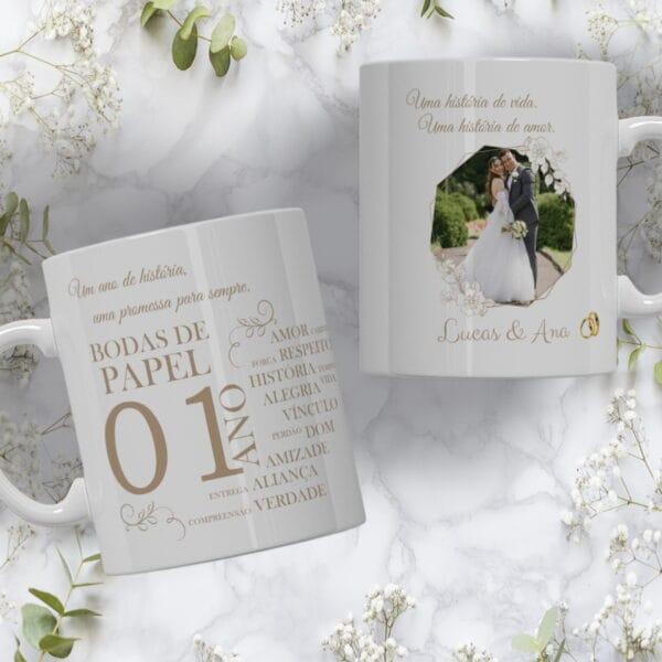 Kit Digital Artes Canecas Bodas de Casamento