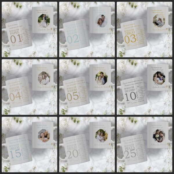 kit digital artes canecas bodas de casamento arquivo digital