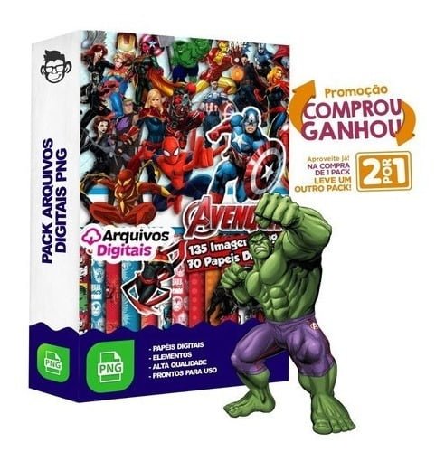 Kit Digital Avengers Vingadores Scrapbook Silhouette Arquivo