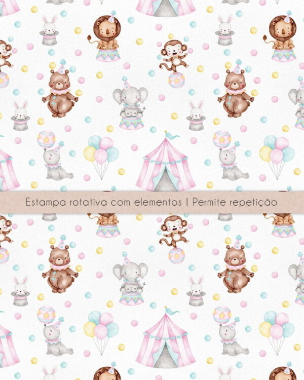 Kit Digital Circo Rosa Em Aquarela Ilustrações Png Scrapbook