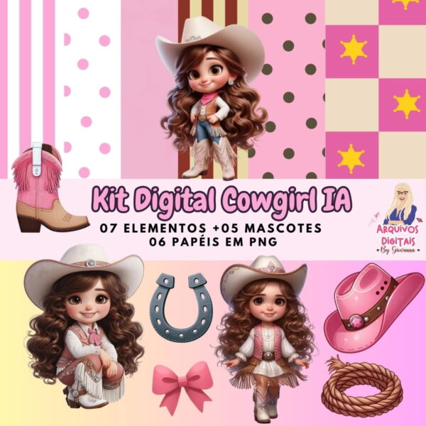 kit digital cowgirl png aniversario