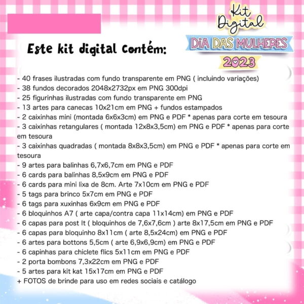 Kit Digital Dia Das Mulheres Papelaria Personalizada Em Png