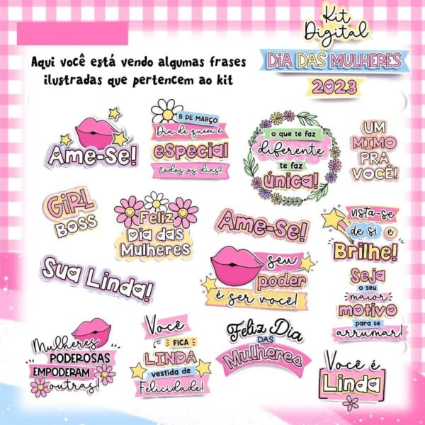 Kit Digital Dia Das Mulheres Papelaria Personalizada Em Png