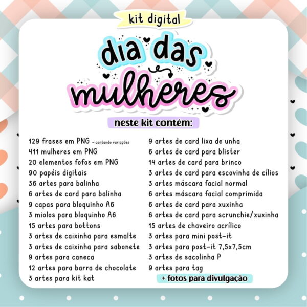 Kit Digital Dia Das Mulheres Para Papelaria E Personalizados