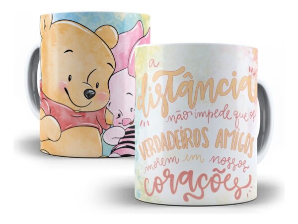 Kit Digital Dia Do Amigo Ursinho Pooh Caneca + Almofada Cdr