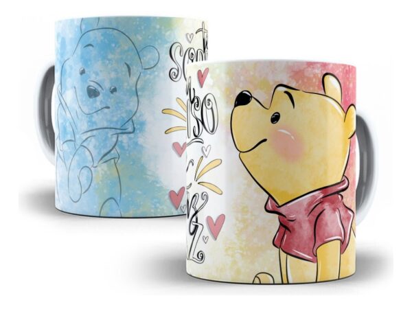 Kit Digital Dia Do Amigo Ursinho Pooh Caneca + Almofada Cdr