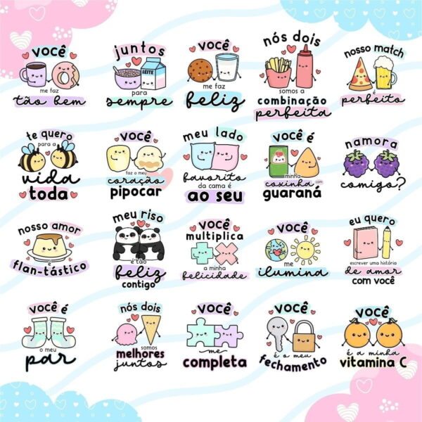 Kit Digital Dia Dos Namorados Caneca Balinha Ilustrações Tag
