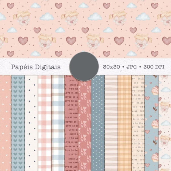 Kit Digital Dia Dos Namorados Ilustrações Frases Bonequinhos