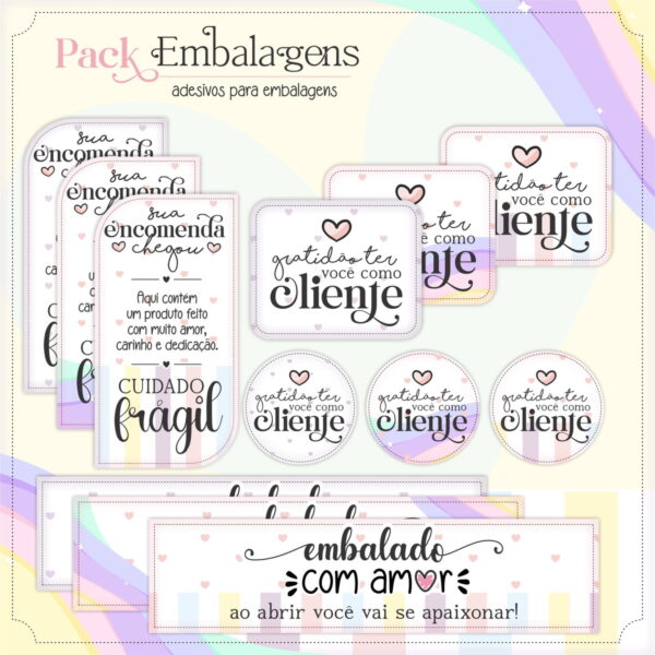 kit digital embalagens fofas arquivo digital personalizacao