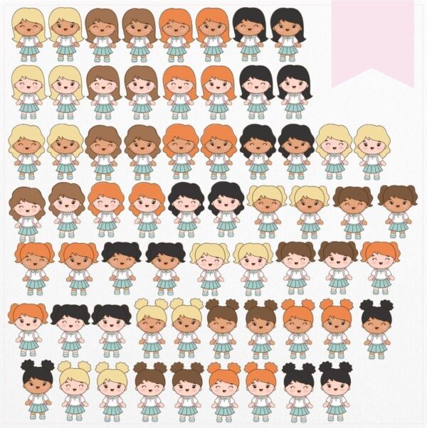Kit Digital Escolar Volta Às Aulas Aluninhos Fofos Cute Png