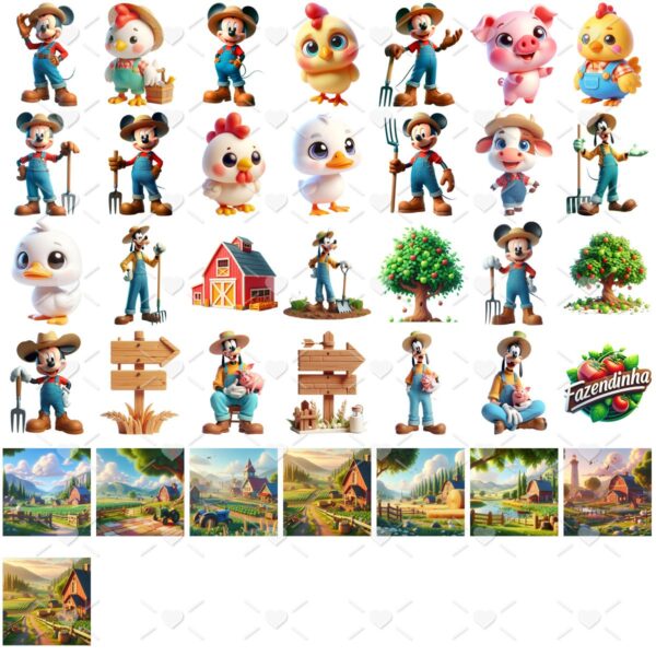 Kit Digital Fazendinha Do Mickey E Sua Turma Baby 3d Fofo
