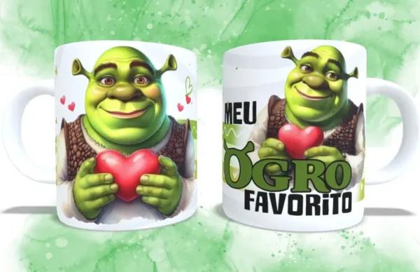 Kit Digital Fiona e Shrek para Sublimação em Canecas