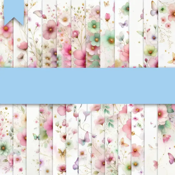 Kit Digital Floral Borboletas Png Fundos Para Cartonagem