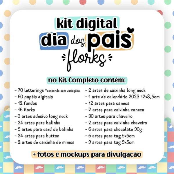 Kit Digital Flork Bento Dia Dos Pais Meme Arquivo Corte Png