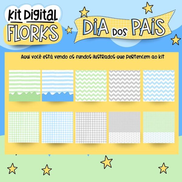 Kit Digital Flork Dia Pais Artes Caneca Ilustrações Frases