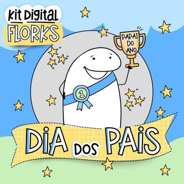Kit Digital Flork Dia Pais Artes Caneca Ilustrações Frases