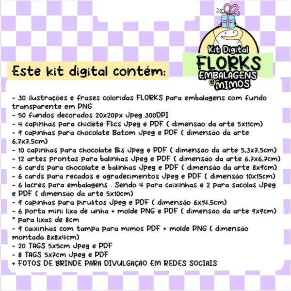 Kit Digital Florks Embalagens E Mimos Ilustrações Meme Caixa