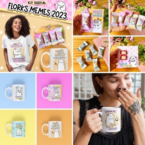 Kit Digital Florks Memes 2023 Artes Frases P Personalizados