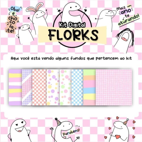 Kit Digital Florks Memes Signos Frases Ilustrações Caixa Tag