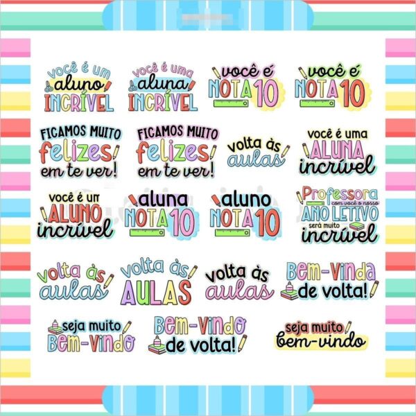 Kit Digital Frases Artes E Ilustrações Fotas Escolar Em Png