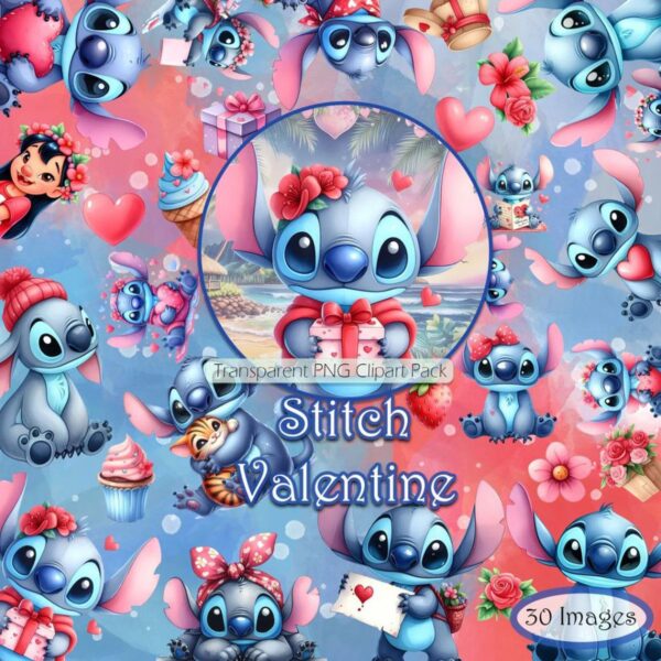 Kit Digital Ilustrações Stitch Artes Fofas Png Transparente