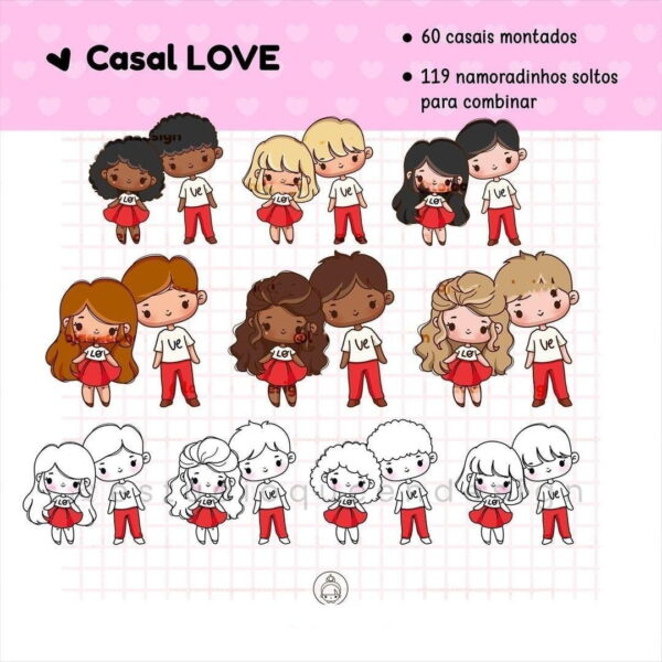 Kit Digital Namoradinhos +300 Arquivos Arte Frases Namorados