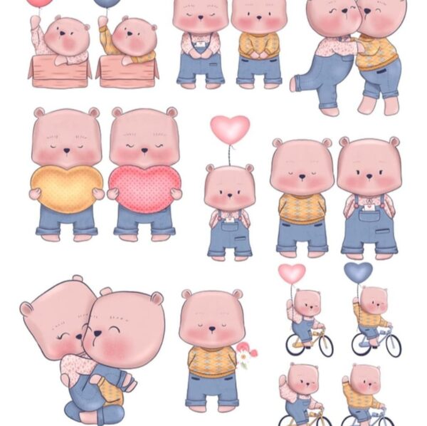 Kit Digital Namorados Loves In The Bears Frases Fofas Png