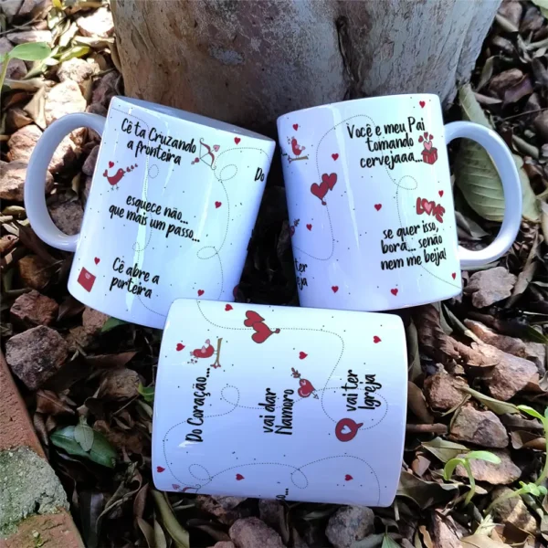 Kit Digital Namorados: Modelos Minimalistas para Caneca