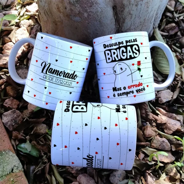 Kit Digital Namorados: Modelos Minimalistas para Caneca