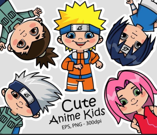 kit digital naruto cute anime kids scrapbooking