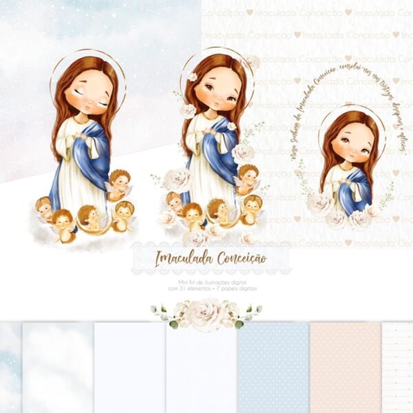 Kit Digital Nossa Senhora Da Imaculada Conceição Ilustrações