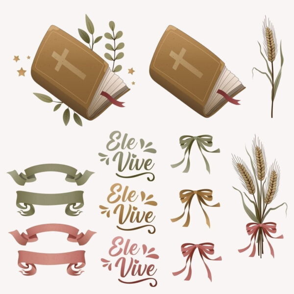 Kit Digital Páscoa Cristã Jesus Religião Elementos E Frases
