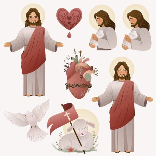 Kit Digital Páscoa Cristã Jesus Religião Elementos E Frases