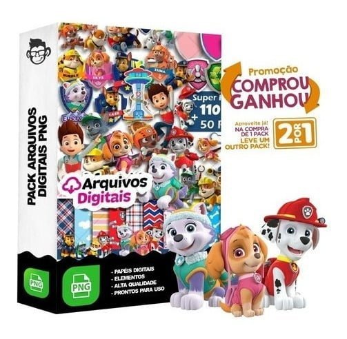 Kit Digital Patrulha Canina Scrapbook Silhouette Arquivo Png