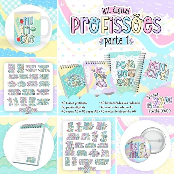 Kit Digital Profissões Confeitaria Medicina Cabeleleira