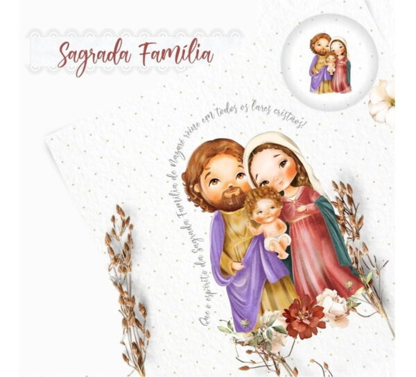 Kit Digital Sagrada Família Jesus Maria José Ilustrações Png