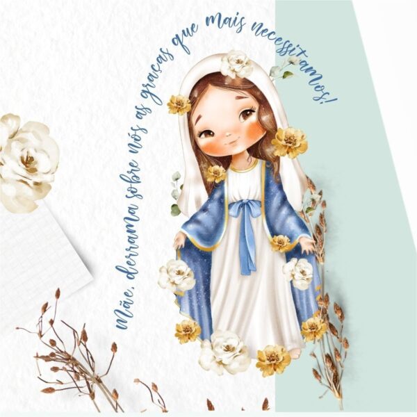 Kit Digital Santinhos Nossa Senhora Das Graças Ilustrações