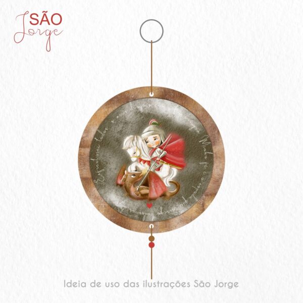 Kit Digital São Jorge Santinhos Ilustrações P Personalizados