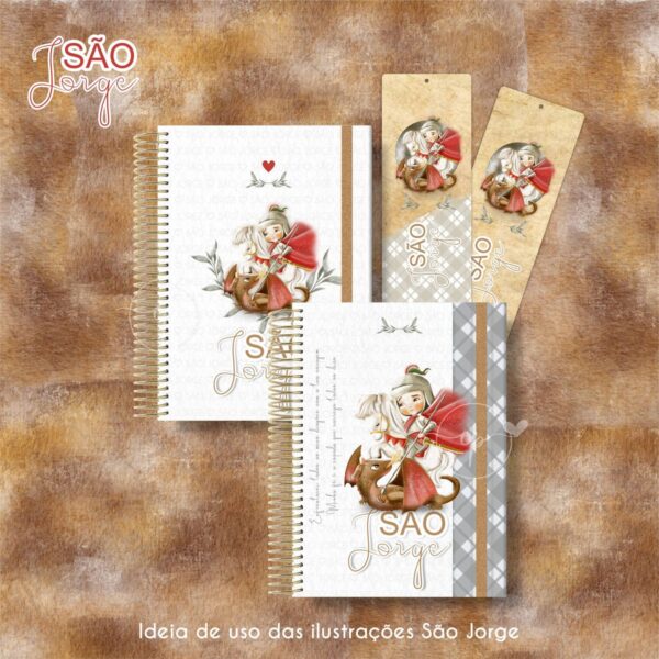 Kit Digital São Jorge Santinhos Ilustrações P Personalizados