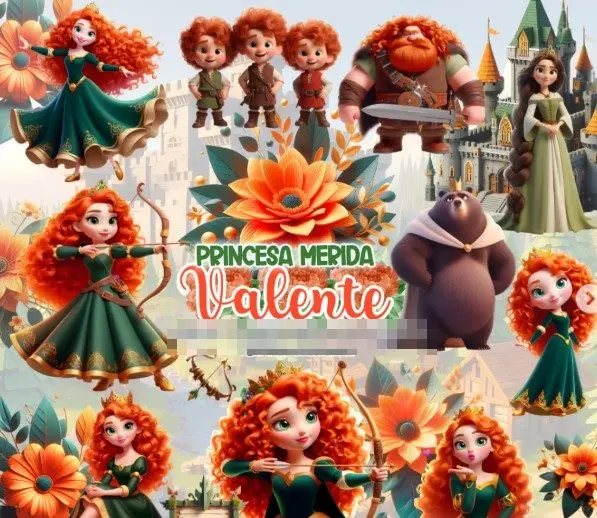 Kit Digital Valente Merida Png Para Sublimacao E Papercraft