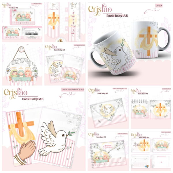 kit encadernacao baby cristao menina arquivo digital baby menina