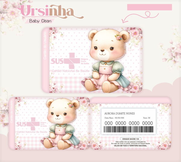Kit Encadernação Baby Ursinha Rosa Inicial - Arquivo Digital - Imagem 3