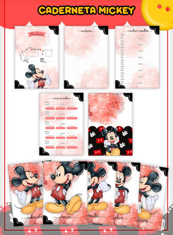 Kit Encadernação Infantil Mickey - Arquivo Digital - Imagem 4