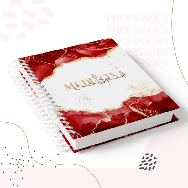 kit encadernacao medicina feminino arquivo digital caderno