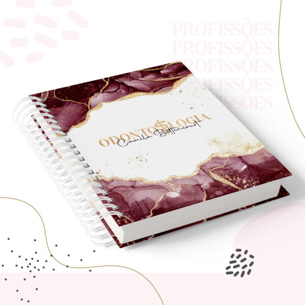kit encadernacao odontologia feminino arquivo digital cadernos universitarios