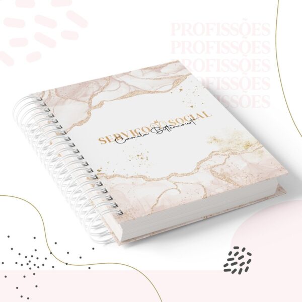 kit encadernacao servico social feminino arquivo digital caderno