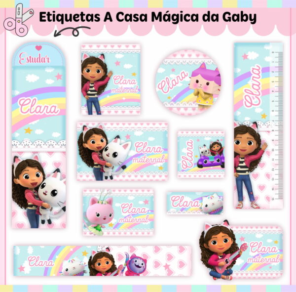 Kit Escolar a Casa Mágica Gabby - Arquivo Digital - Imagem 2