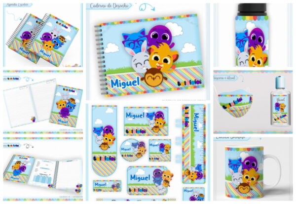kit escolar bolofofo arquivo digital adesivos