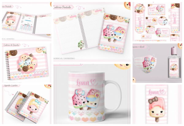 kit escolar docinhos cute arquivo digital kit escolar